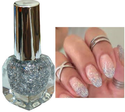 Luipui trending silver color sparkle nail polish pack of 1 SILVER