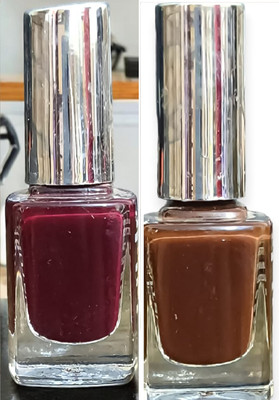 Luipui 2 NAIL POLISH COMBO BROWN AND MAROON BROWN, MAROON(Pack of 2)