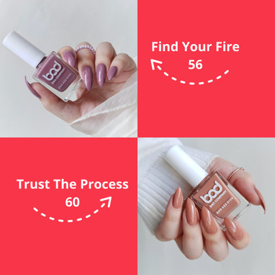 BAD COMPANY No Toxin Nail Polish 5660 Find Your Fire 56 + Trust The Process 60(Pack of 2)