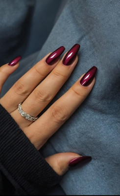 GABBU Long Lasting Quick Dry & Cruelty-Free Glossy Nail Paint /wine wine(Pack of 2)