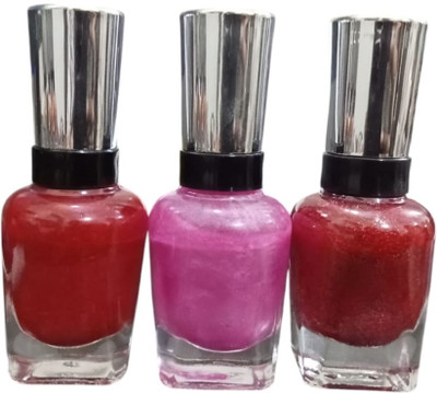 GABBU best Long Lasting Quick Dry & Cruelty-Free Glossy Nail Paint MULTI COLOUR(Pack of 3)