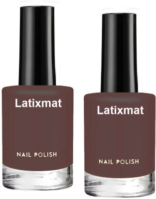 Latixmat Combo Professional High Shine Quick Dry Dark brown Nail Polish Dark brown