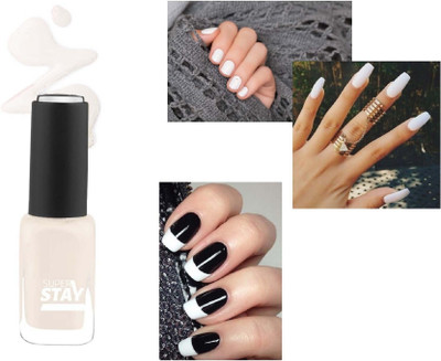 GFSU - GO FOR SOMETHING UNIQUE White Pigmented & Long Stay Unique Dull Matte Finish Nail Polish White