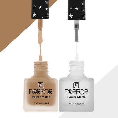 FORFOR Power Matte HD Colors Long Lasting Non Toxic Professional Set of 2 Nail Polish Transparent,Dusky Beige(Pack of 2)