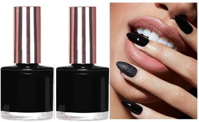 GFSU - GO FOR SOMETHING UNIQUE combo Nail Polish, Quick Dry Black black(Pack of 2)