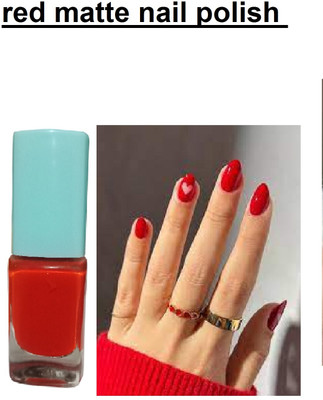 Luipui red matte look nail polish pack of 1 red