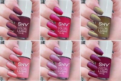 SNV Nail Polish Combo Pack That Is The Secret To Beautiful Nails Old Mauve,Hot Pink,Olive Green,Sweet Pink,Raspberry Pink,Wine Pink(Pack of 6)