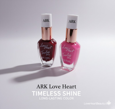 ARK Love Heart Dark Red & Pink Nails Paint 10ml(Pack of 2)