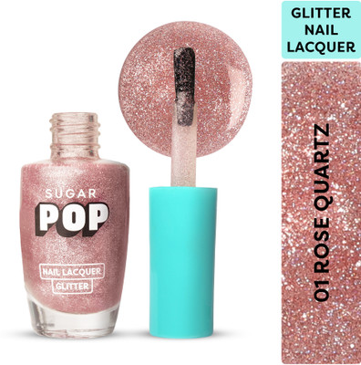 SUGAR POP Nail Lacquer Glitter 01 Rose Quartz - Quick-drying | Chip-resistant Pink