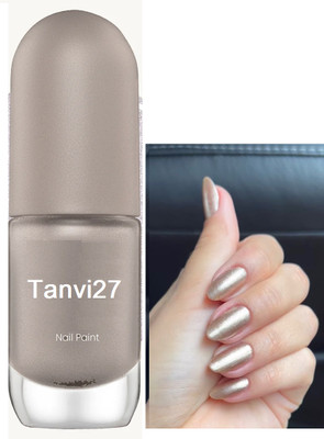 tanvi27 Nail Lacquer Quick Dry silky silver Long Lasting Nail Polish silky silver