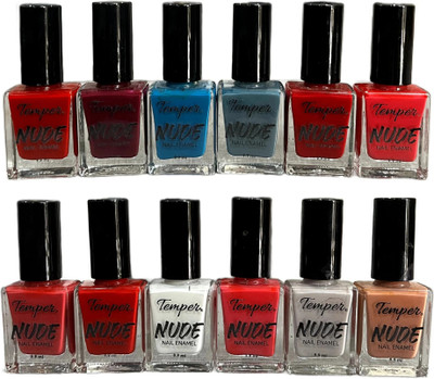 TEMPER Morden Classic Nail Polish Combo 12 Colour MultiColors(Pack of 12)