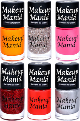 makeupmania Nail Paint Set of 6 – Smudge-Proof & Salon Finish Multicolor 86B(Pack of 6)