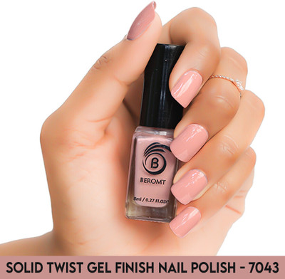 BEROMT SOLID TWIST GEL FINISH NAIL POLISH - BNP7043 Peach Pink