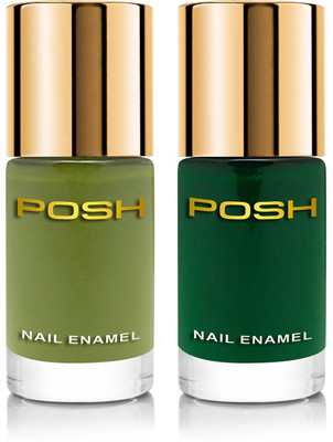 Posh HIGH GLOSS NAILPOLISH, QUICK DRY,TOXIN FREE,9 ML EACH,650,652, OLIVE GREEN, ROYAL JADE(Pack of 2)