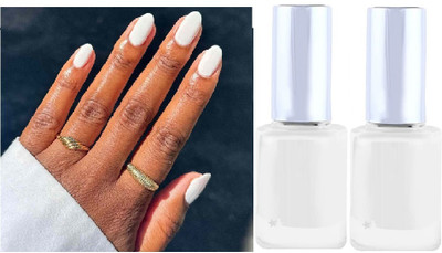 GFSU - GO FOR SOMETHING UNIQUE Long And Lasting Glossy Finish nail paint|best color |quick dry white(Pack of 2)