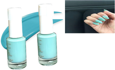 Luipui PALE TURQUOISE NAIL POLISH COLOR PACK OF 2 PALE TURQUOISE(Pack of 2)