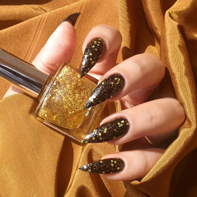 ADJD Gold Glitter Nail Paint Silver Shine