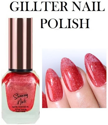 GFSU - GO FOR SOMETHING UNIQUE Glitter Nail Polish for Women & Girls Red RED GILLTER