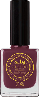 Saba Breathable Nail Paint With Enhance Colour | Quick Drying, High Shine Polish Plum Red