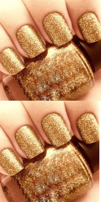 Latixmat Combo Professional High Shine Quick Dry Golden gilliter Nail Polish Golden gilliter