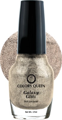 COLORS QUEEN Galaxy Glitz Long Lasting Nail Polish, Glossy Finish, Chip Resisting Formula 117 - Midnight Walk