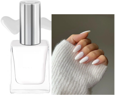 AFARAXIA Nail Paint White, Chip Resisting Formula, High Shine Polish WHITE