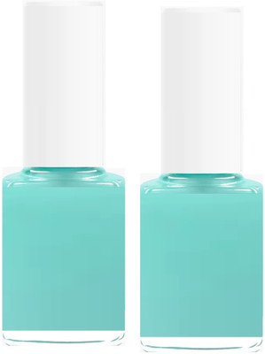 HUZURLU Pigmented Neon Long Stay Unique Dull Matte Finish Nail Polish Combo BEAUTY BLUE(Pack of 2)