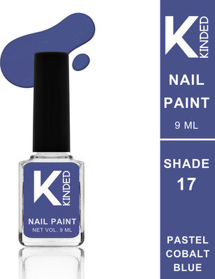 KINDED Nail Paint Lacquer Nail Polish Enamel with One Coat Single Stroke Application Pastel Cobalt Blue