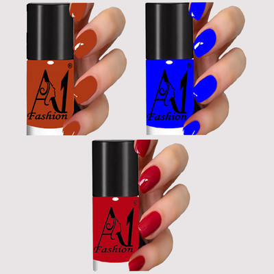 A1Fashion Ultra High 3D Shine Longest Lasting Nail Polish Set Paint Combo Multicolor(Pack of 3)