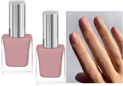 EVERERIN Highly Pigmented and Long Lasting Nail Enamel peach COMBO PEACH PINK(Pack of 2)