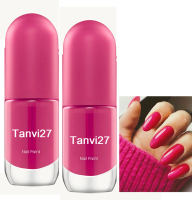 tanvi27 Combo Nail Lacquer Quick Dry Long Lasting Hot pink Nail Polish Hot pink