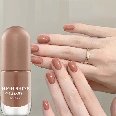 YAWI Brown Shade Nail Polish Long Stay Shin With Glossy Gel Finish Brown