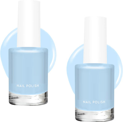 ADJD Combo Nail Polish with Glossy Gel Finish Quick Sky blue drying Sky blue