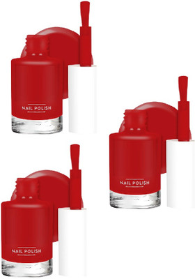 Emijun HIGEST QUALITY MATTE FINISH WATER PROOF & LONG LASTING NAIL PAINT sangria red(Pack of 3)