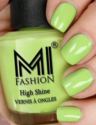 MI FASHION Parrot Green Nail Polish Transform Your Look with Subtle Glossy Green Glamour Green
