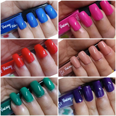 tenno VACAY VIBES NAIL POLISH HIGH SIHINE (PACK OF 6) MULTICOLOR(Pack of 6)