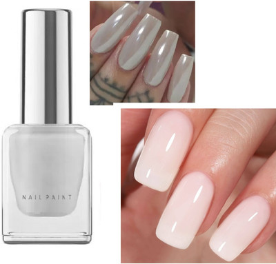 HUZURLU new glossy white nail paint for smooth, gorgeous coverage Gloosy white