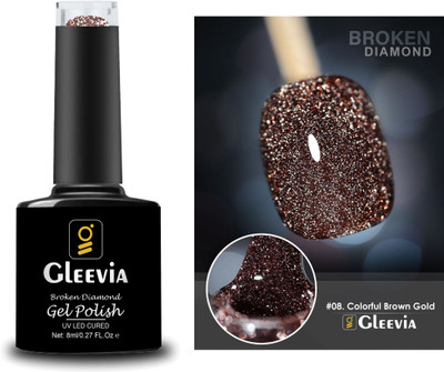 Gleevia Colorful Disco Reflective Glitter UV Gel Polish UV/LED Cured R8 - 8ml Bottle Shade Code R8