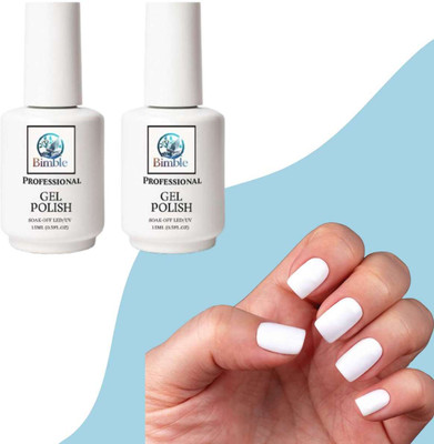 BIMBLE UV Gel Nail Polish 15ml White Shade 002 High Gloss Long Lasting Shade-002-White