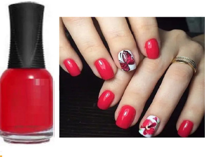 Luipui red color waterproof nail polish pack of 1 red