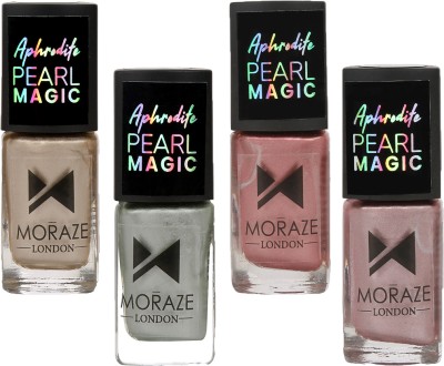 MORAZE Platinum Collection 8 ml each Set of 4 Glitter Shine Long Lasting Nail Polish Glitter Nail Polish(Pack of 4)