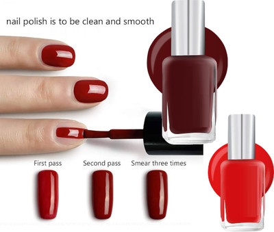 Sheny nail PAINT FOR STYLING NAILS combo RED & mehroon RED & MAROON(Pack of 2)