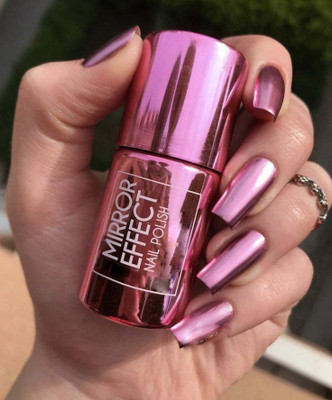 GABBU Magic Mirror Dark Pink Effect Chrome Nail Art Polish Metallic Pink