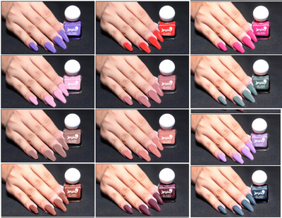 BUSSIN' BEAUTY Glossy Finish Nail Lacquer Kit | Stay Long, Quick Dry Paint With Chip Resistant- 12 Different Shiny Shades Kit(Pack of 12)