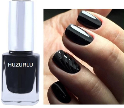 HUZURLU Chip-Resistant & Quick-Drying Nail Paint BLACK
