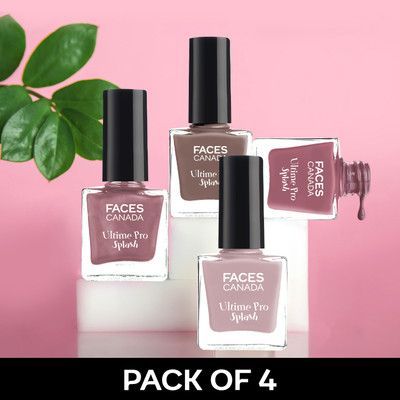 FACES CANADA Splash Nail Enamel Combo | Pack of 4 Multicolor(Pack of 4)