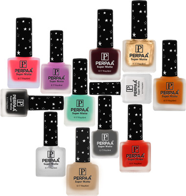 Perpaa Super Matte Finish Nail Polishfor Women ,combo 22 (6ml each) MultiColor Combo no. 22(Pack of 12)
