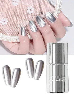 Jiwoo New Quick Drying Long Lasting Metallic Mirror Effect Nail Polish silver