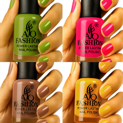 AQ FASHION Long Lasting quick dry Nail Polish New collection Set A184 Multicolor(Pack of 4)