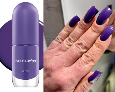 GULGLOW99 Long Lasting & Vibrant Nail Paint Chip Resisting DARK PURPLE